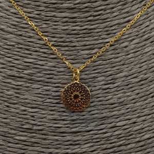 Gold plated necklace with small mandala pendant