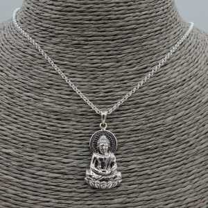 Silver necklace with Buddha pendant