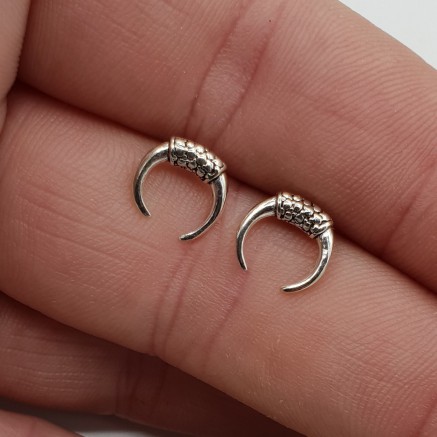 Zilveren hoorn oorknoppen