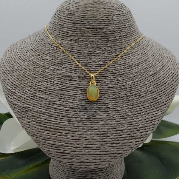 Gold plated necklace with Etiopische Opal pendant
