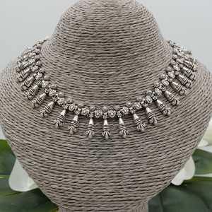 925 sterling Silver boho style choker necklace