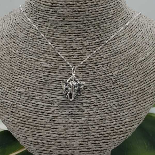 Silver necklace with Ganesh elephant pendant