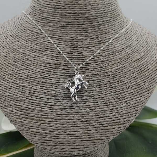925 Sterling silver necklace with unicorn pendant