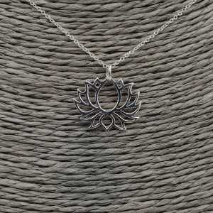 925 Sterling silver necklace with lotus pendant