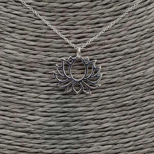 925 Sterling Silber Halskette mit lotus Anhänger