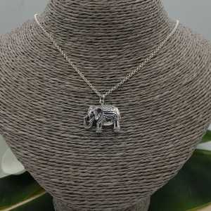 925 Sterling Silber Halskette mit Elefant-Anhänger