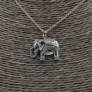 925 Sterling Silber Halskette mit Elefant-Anhänger