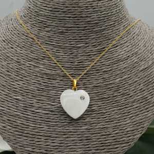 Gold plated necklace with heart mother-of-Pearl