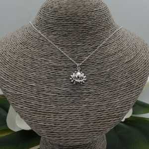 Sterling Silber Halskette mit lotus Anhänger