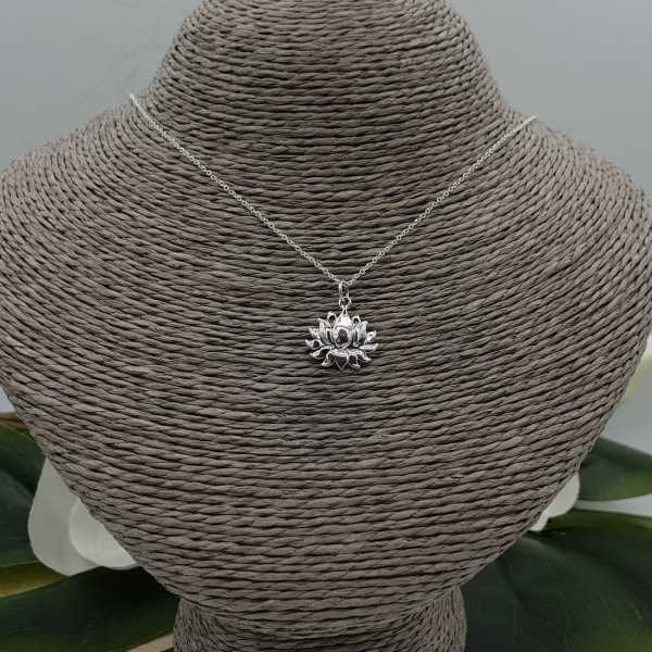 Sterling Silber Halskette mit lotus Anhänger