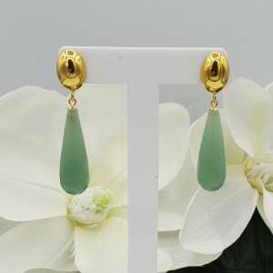 Gold plated earrings with Aventurine