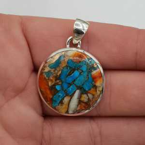 Silver pendant with round Turquoise