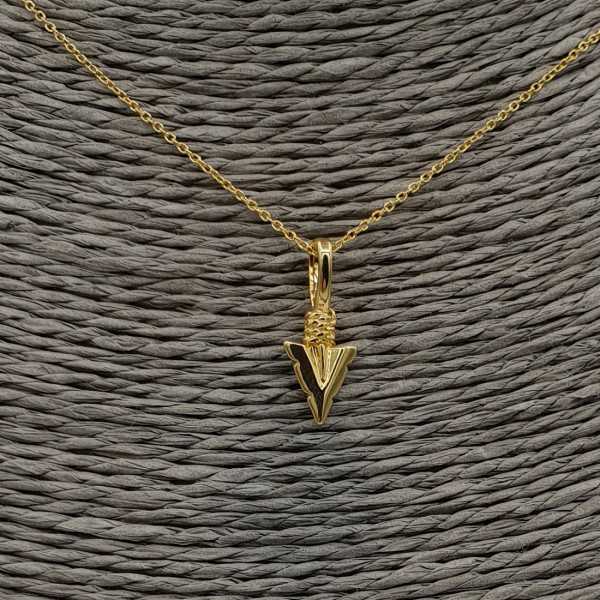 Gold plated necklace with arrow pendant