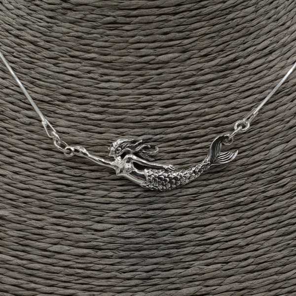 Silver necklace with mermaid pendant