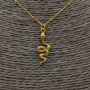 Gold plated necklace with snake pendant