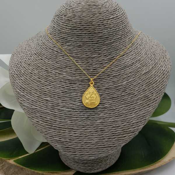 Gold plated necklace with Ganesha elephant pendant mat