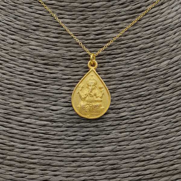Gold plated necklace with Ganesha elephant pendant mat