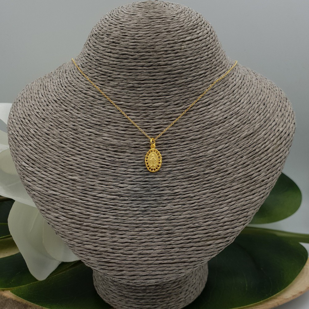 Gold plated necklace with Mary pendant