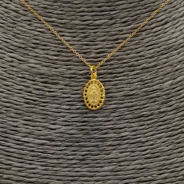 Gold plated necklace with Mary pendant