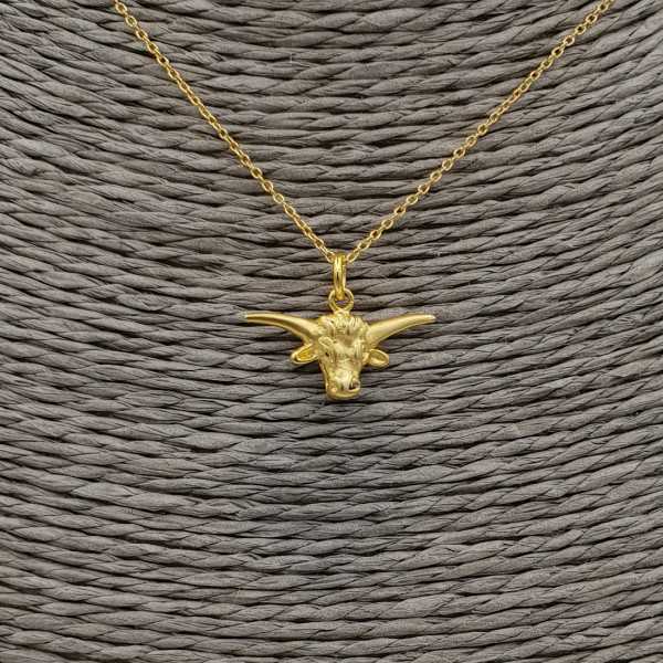 Gold plated necklace with small bulls head pendant