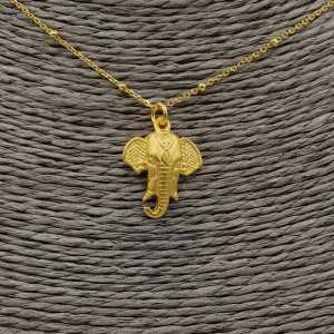 Gold plated necklace with matt Ganesh elephant pendant