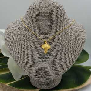 Gold plated necklace with matt Ganesh elephant pendant