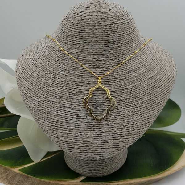 Gold plated chain with brushed Marakesh pendant