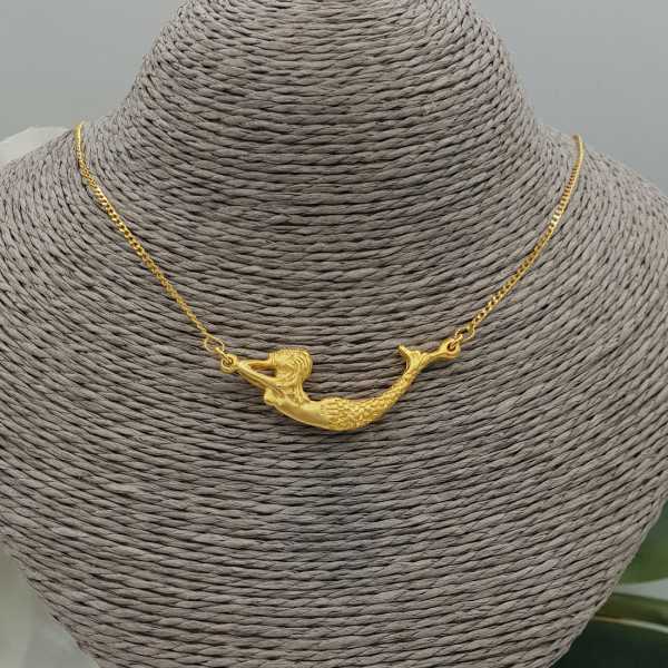 Gold plated necklace with mermaid pendant