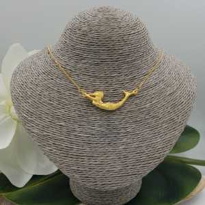 Vergoldete Halskette mit Meerjungfrau-Anhänger