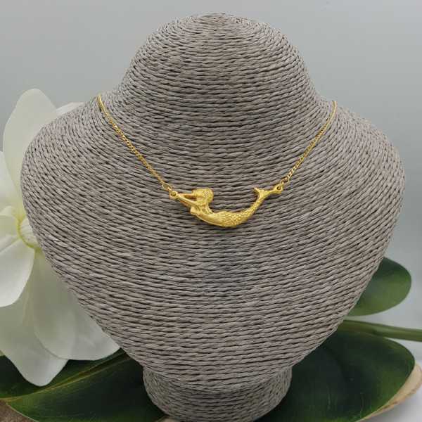 Gold plated necklace with mermaid pendant