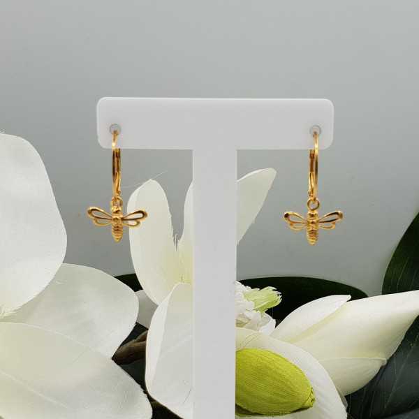 Gold plated earrings with pendant