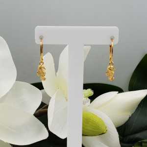 Gold plated earrings with seahorse pendant