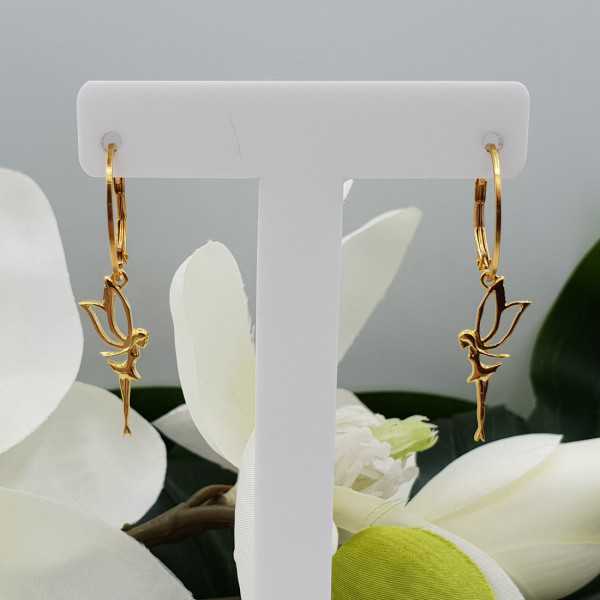 Gold-plated earrings with eleven pendant