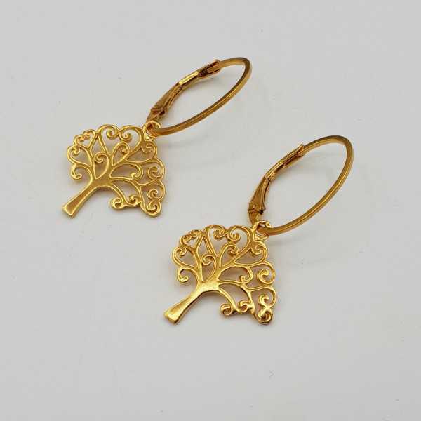 Gold plated earrings with tree of life pendant