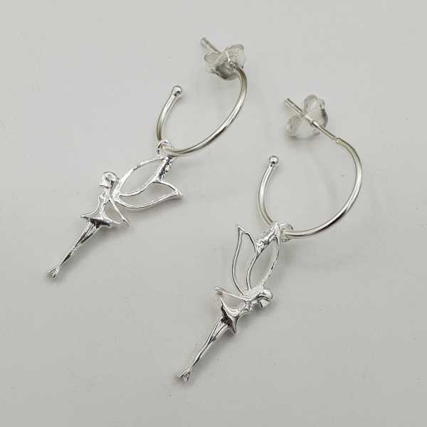 Silver earrings with eleven pendant
