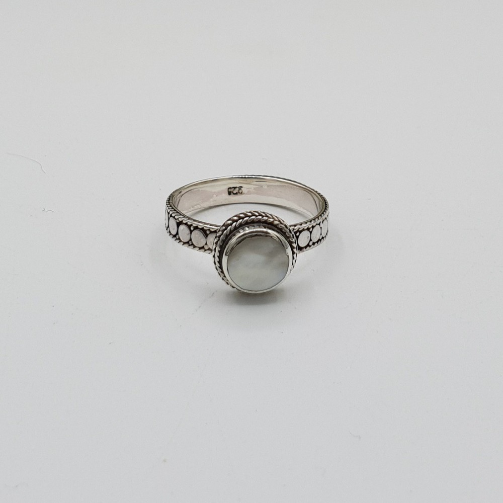 Silber ring set mit Runden Perlmutt