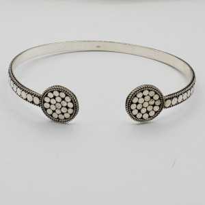 Silver beaded bangle bracelet