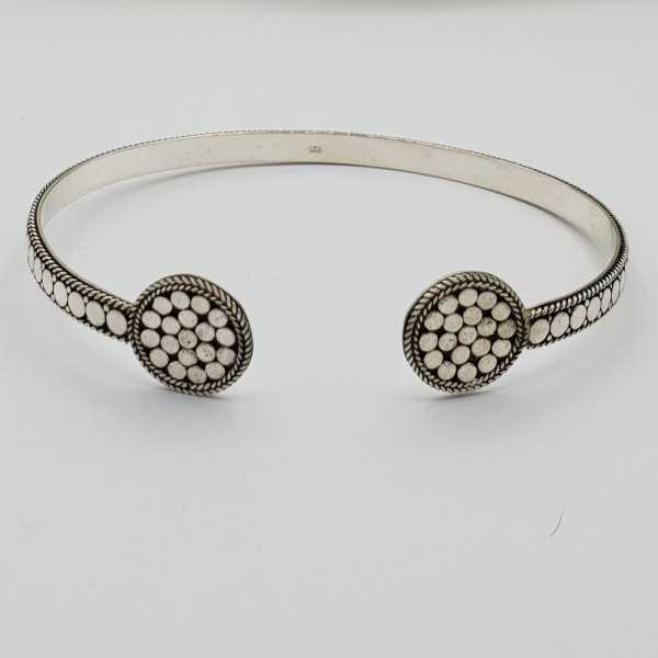 Silver beaded bangle bracelet