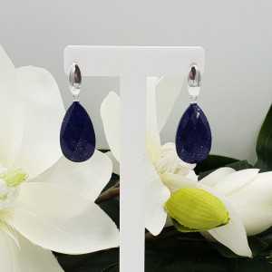 Silver earrings with Lapis Lazuli briolet