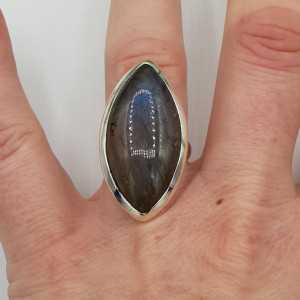 Silber ring set mit marquise Labradorit Größe 17 mm