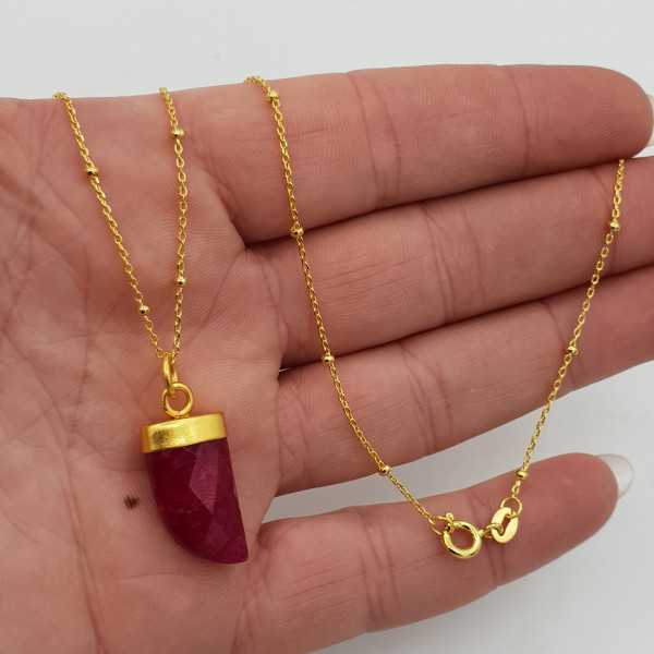 Gold plated necklace with Ruby horn pendant