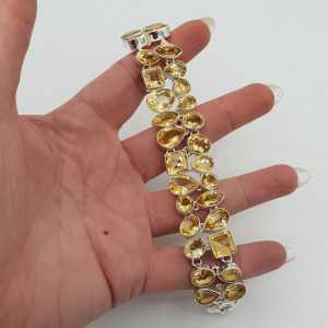 Silber Edelstein-Armband-set mit facet cut Citrin