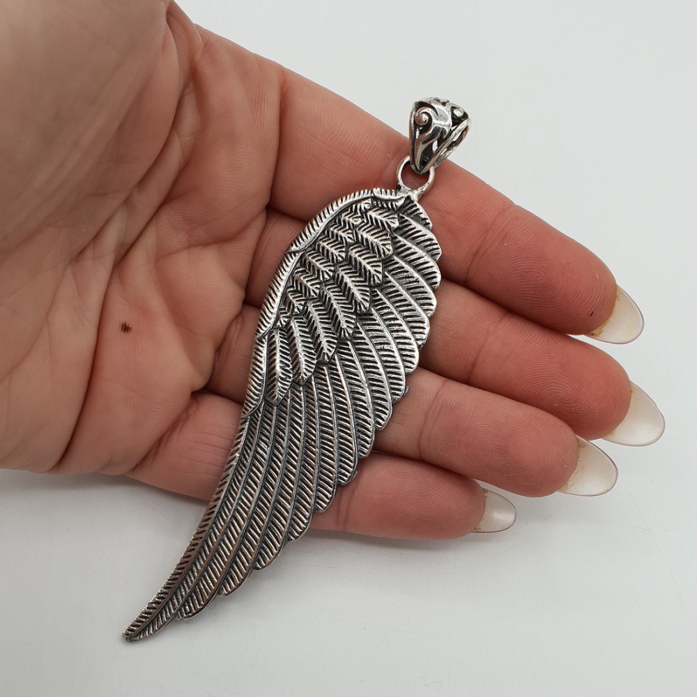 925 Sterling zilveren grote vleugel hanger