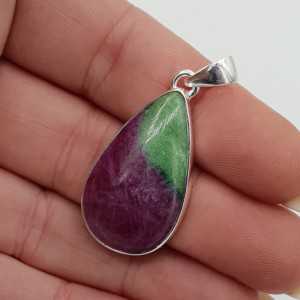 Silver pendant with Ruby Zoisite