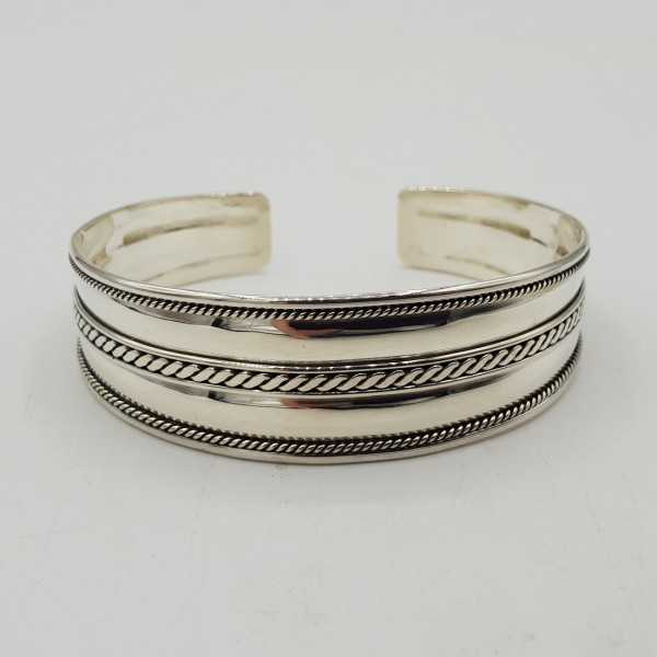 handgemaakt in Schotland Sieraden Armbanden Bangles massief zilveren getextureerde bangle Sterling zilveren armband cadeau voor haar 
