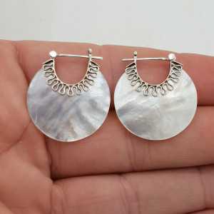 Silver creoles with mother-of-Pearl