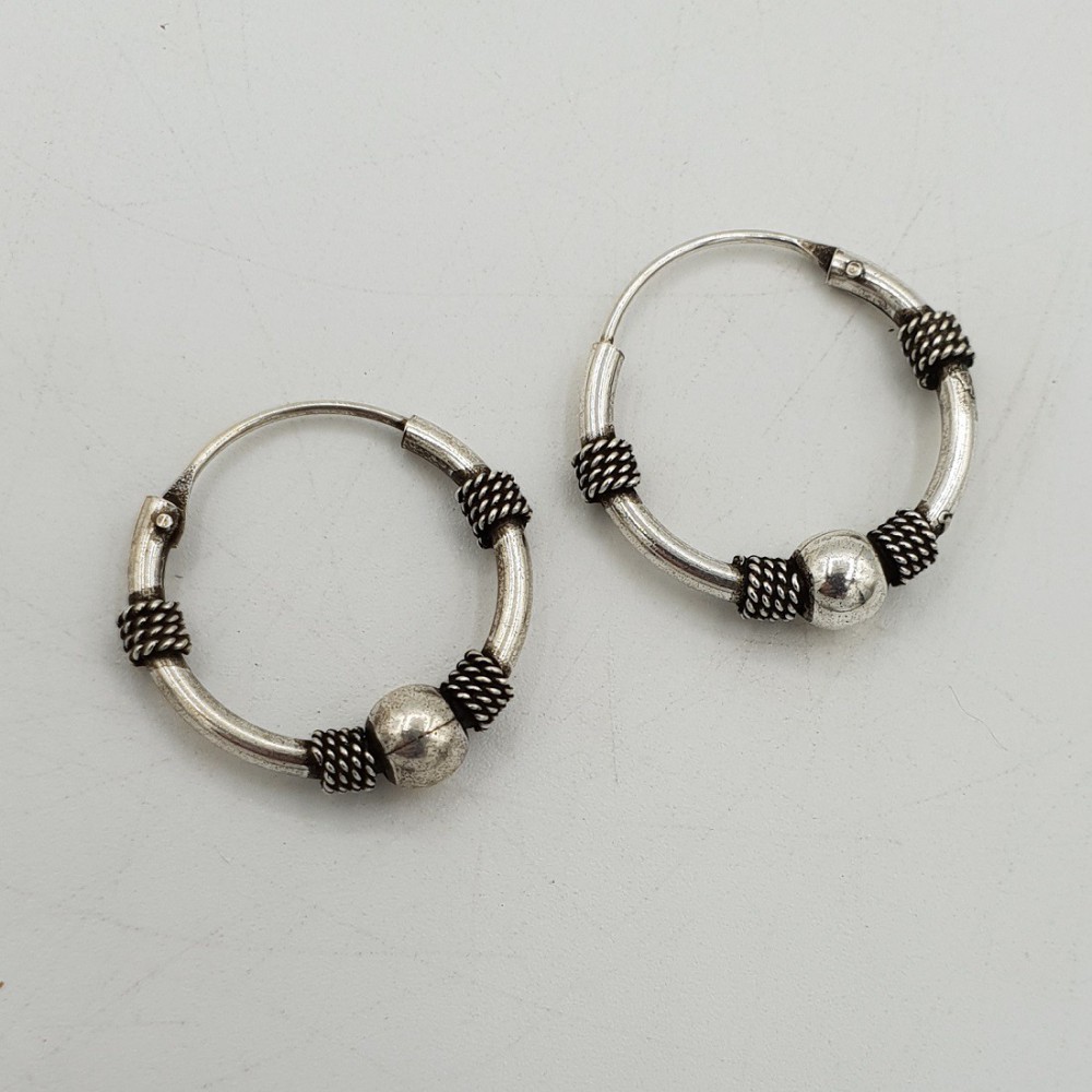 925 Sterling zilver Bali creolen