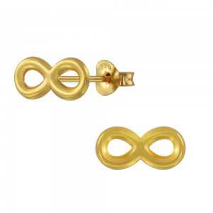Gold plated infinity oorknopjes