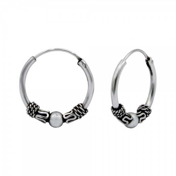 Silver Bali earrings creoles 02