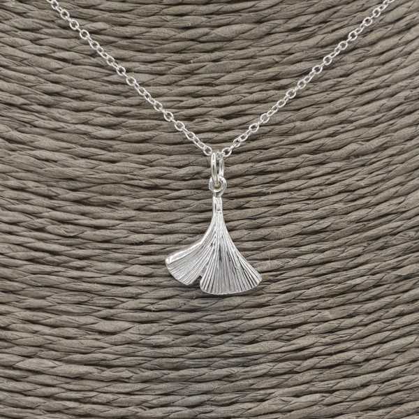 Silver necklace with Ginko leaf pendant